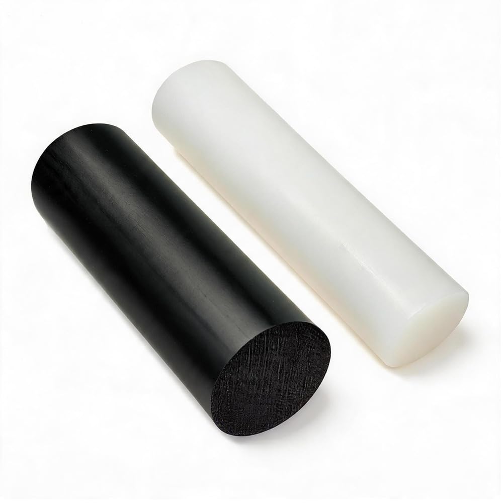 Black HDPE Rod 4" Dia(102mm),7.5"(190mm) Length HDPE High Density Polyethylene Round Rod for Mechanical Processing of Various Parts and DIY Projects