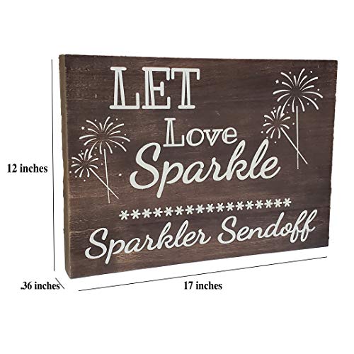 image for JennyGems Real Wood Sign - Let Love Sparkle Sparkler Sendoff - Sparkle