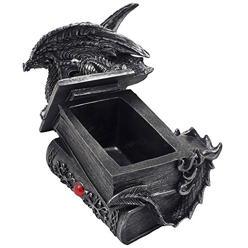 Mythical Guardian Dragon Trinket Box Statue With Hidden Book Storage Compartment For Decorative Gothic & Medieval Décor And Figurines As Jewelry Boxes Or Fantasy Gifts For Office Study-Library #TOP1