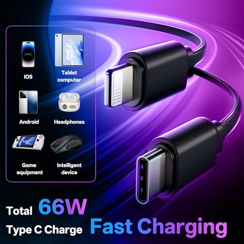 Image of BERTHALESS Retractable Car Charger, 4 in 1 Fast Charging Car Charger USB-C & USB-A Compatible with iPhone 16 /15 /14 /13 /12 /11,Galaxy,Pixel,with Red Starry Sky Light