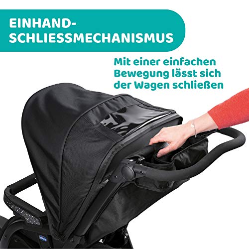 Chicco Trio Activ3 Kinderwagen 3 in 1 Modulares Baby Travel System mit Kit Car, 3-Rad Kinderwagen, Kinderwagenaufsatz und Babyschale Gruppe 0+, mit klappbarem, kompaktem Verschluss