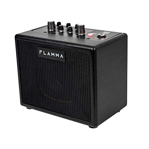 FLAMMA FA05 Electric Guitar Amplifier Combo Guitar Amp Digital Support Bluetooth Connection Headphone MP3 5 Watt Mini Portable 7 Preamp Models 40 Drum Machine for Practice Recording Performance