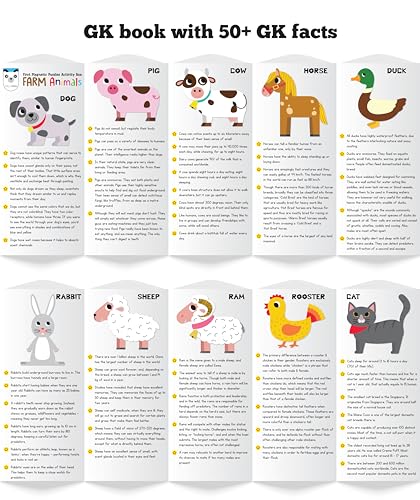 Image of Play Panda Magnetic Puzzles Farm Animals 10 in 1 with 10 Magnetic Puzzles,Write&Wipe Magnetic Board,50+ GK Facts,Sketch Pen&Duster-Make Beautiful Magnetic Animals-Educational Toy for 3+