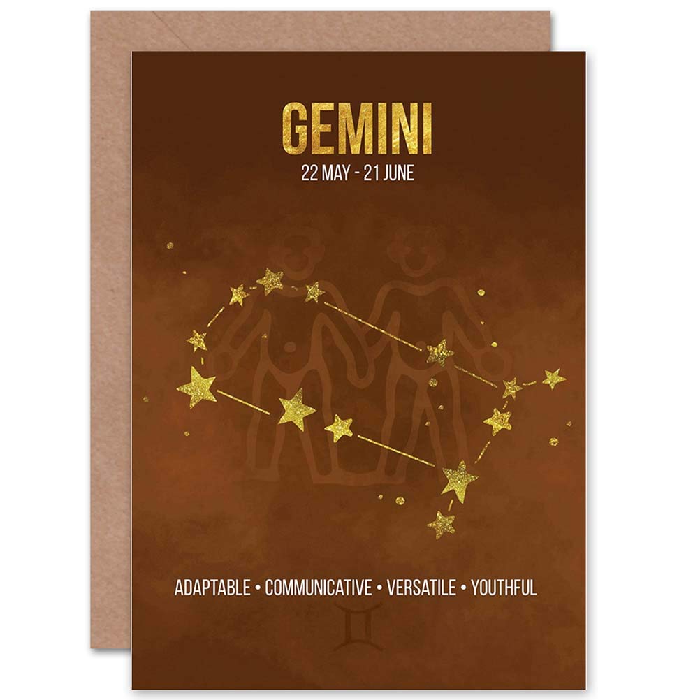 Wee Blue Coo BIRTHDAY CARD - STAR SIGN ASTROLOGY GEMINI