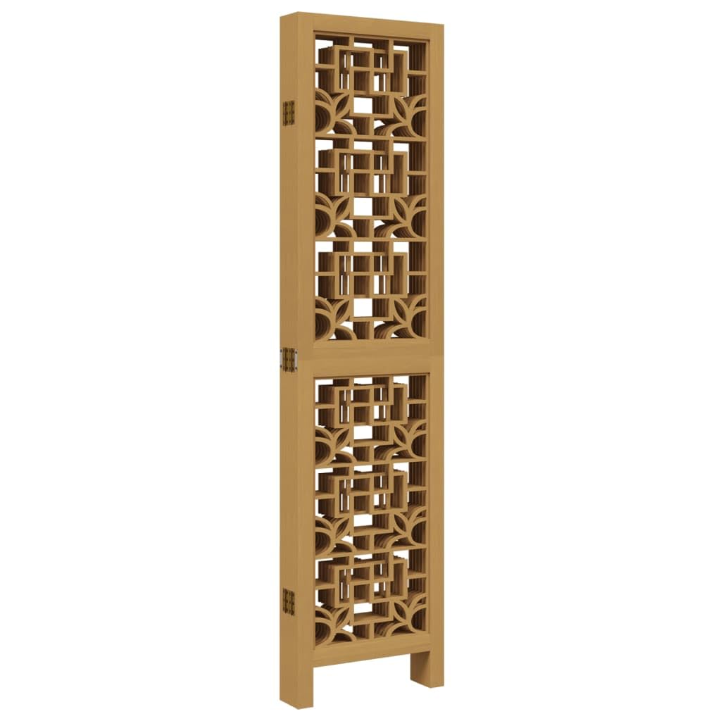 Recinzione da 6 Pannelli in Legno di Paulownia Massiccio Marrone