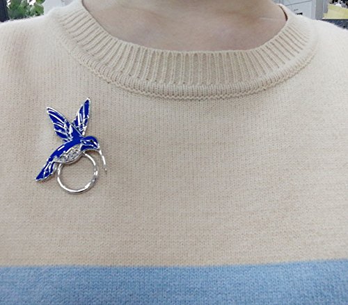 Noumanda Nature Jewelry Enamel Hummingbird Magnetic Eyeglass Holder Blue Bird Magnetic Brooch #TOP4