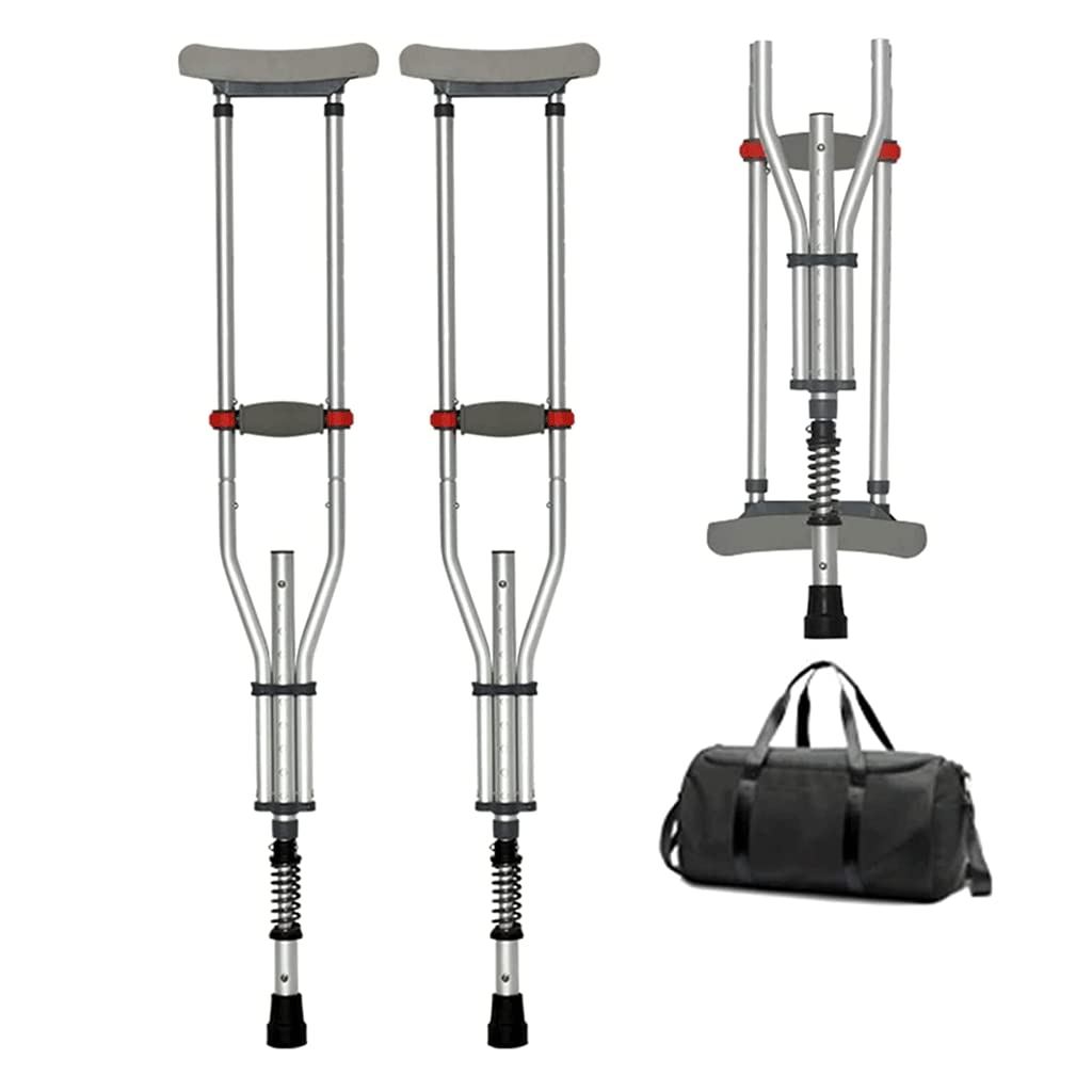 LIOONS Muletas para Ancianos, muletas para Axilas para Adultos, Plegables con Botones de Aluminio Que absorben los Golpes, Bastones de Altura Ajustable, Bastones de pie