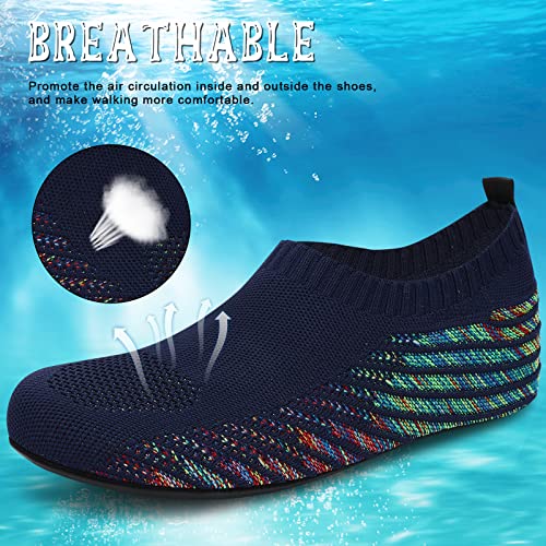Image of ANLUKE Water Shoes for Women Men Quick-Dry Swim Shoes for Pool & Beach | Breathable knit upper with a flexible barefoot feel; ideal for pool, beach, swim, yoga or slippers.