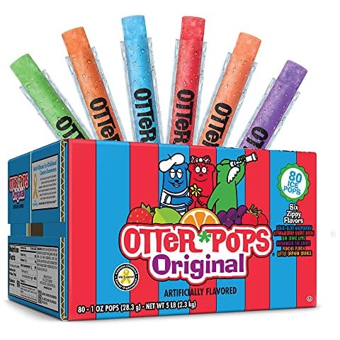 Otter Pops Freezer Bars, Fat Free Ice Pops, Original Flavors (80ct - 1oz bars) Cover