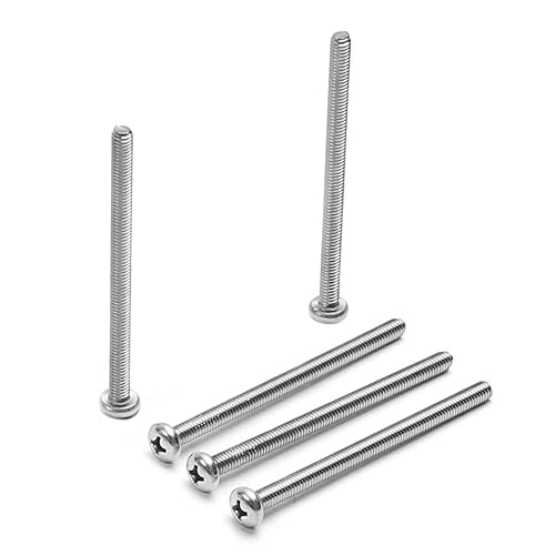 Yinpecly Tornillos de máquina extra largos M4-0.028 x 2.362 in Tornillos de máquina de tracción de tornillo de cabeza plana métrica Phillips Drive