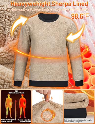Sweat à col rond pour homme pull d'hiver doublé polaire