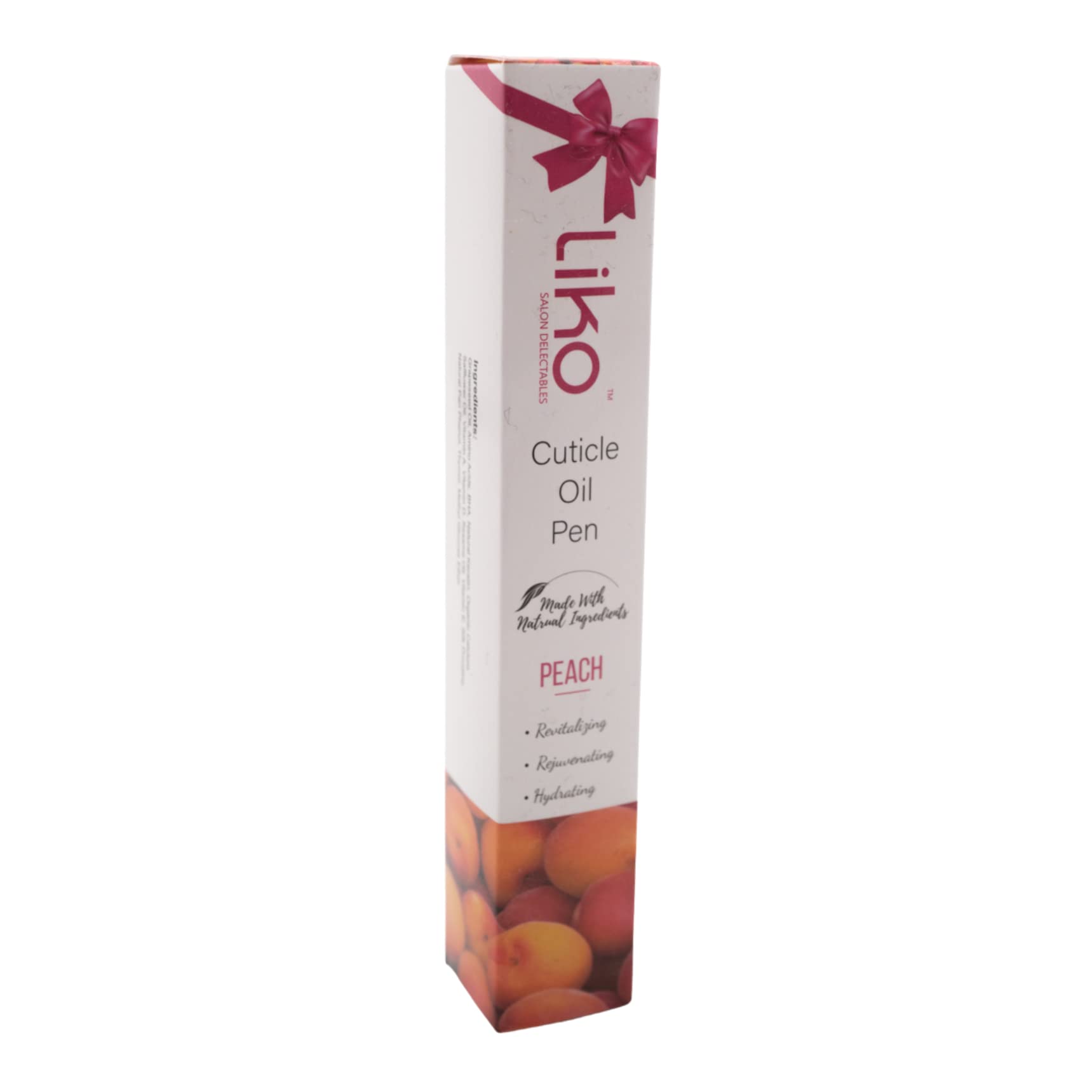 LIKO Cuticle Oil Pen - Nail Cuticle Protector - Accessory - Acrylic Nail Art Accessory - Cuticle Softener for Home Nail Care Kit - Contains Vitamin E, Available in 6 Fragrances (Peach)
