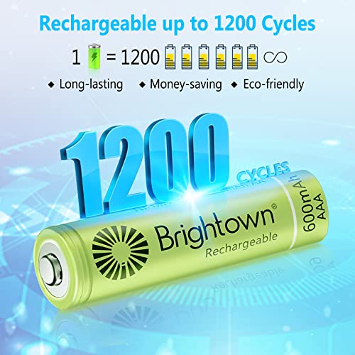 Brightown AAA Batteries, 600Mah Nimh Precharged Triple A Solar Batteries thumb #4