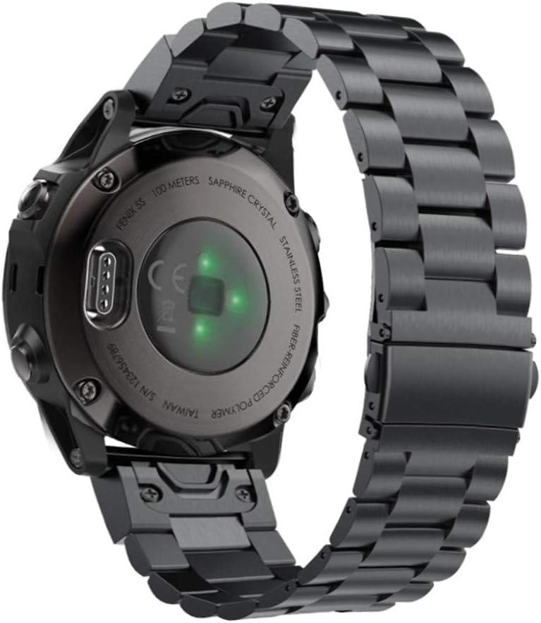 Stainless Steel Watch Bands for Fenix 5S / Fenix 6S / Fenix 7S / Descent MK2S, 20mm Quick Fit Metal Adjustable Replacement Wristband Strap for Garmin epix Pro 42mm