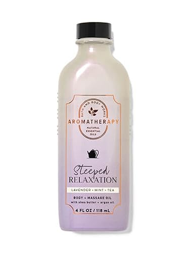 Bath Body Works Aromaterapia Lavanda Menta Aceite corporal hidratante de té 4 onzas líquidas lavanda menta té