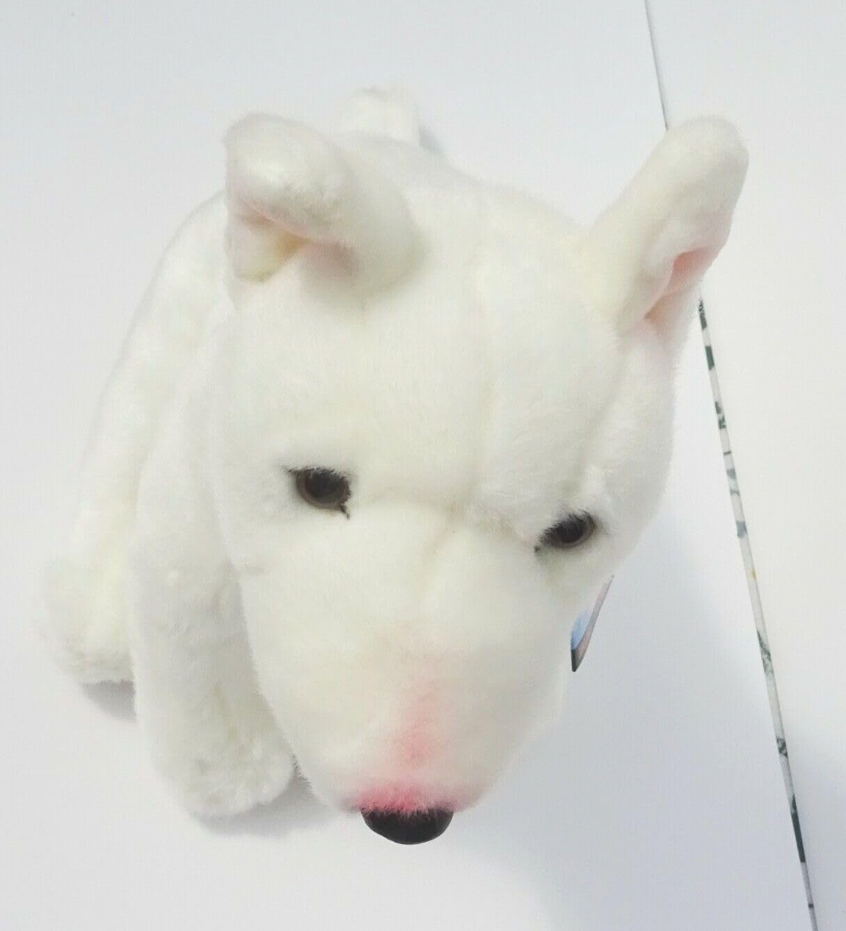 White English Bull Terrier Plush Toy Dog Plushie Can Be Personalized & Customized With An Engraved Tag, Collar and Stunning Gift Wrap