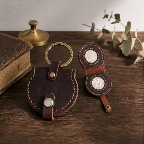 Monedero doble de cuero PLIGREAT para monedas AA miniatura 4