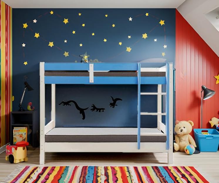 Image of KIDOMATE Mandarin Solid Wood Bunk Bed for Kids with Underbed Storage & Toy Rack | Space-Saving Twin Bed with Guard Rails, Ladder, Safety Design for Boys & Girls Bedroom (Blue, Twin Over Twin)