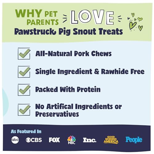 Pawstruck Natural Slow Roasted Pig Snouts for Dogs – Premium Single Ingredient Low Fat Pork Chew Treat for All Breeds – No Artificial Preservatives for All Breeds – 10 Count – Packaging May Vary Pawstruck Natural Slow Roasted Pig Snouts for Dogs – Premium Single Ingredient Low Fat Pork Chew Treat for All Breeds – No Artificial Preservatives for All Breeds – 10 Count – Packaging May Vary