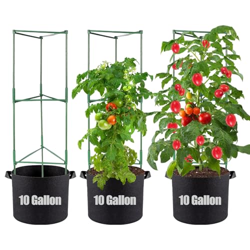 PASARA Tomato Cages with Grow Bags - 50 Inches Tomato...