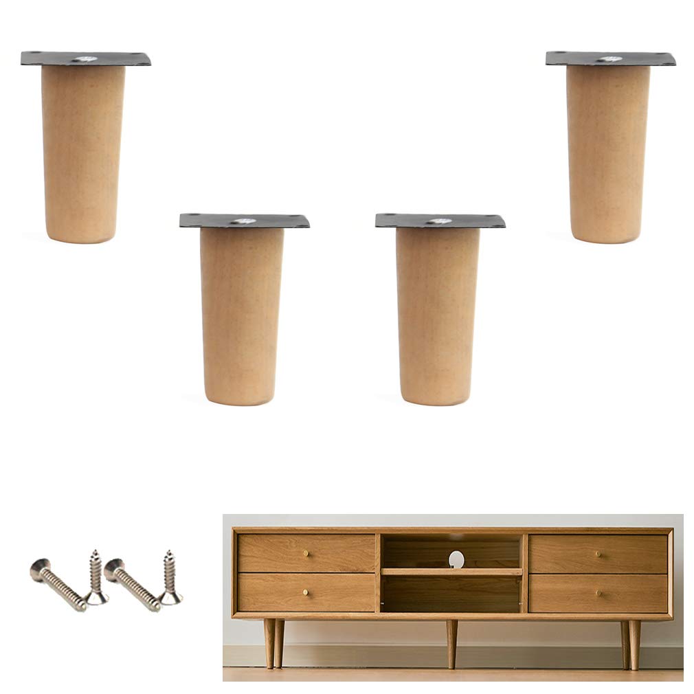 Patas para muebles de haya maciza: soporte resistente de madera vertical