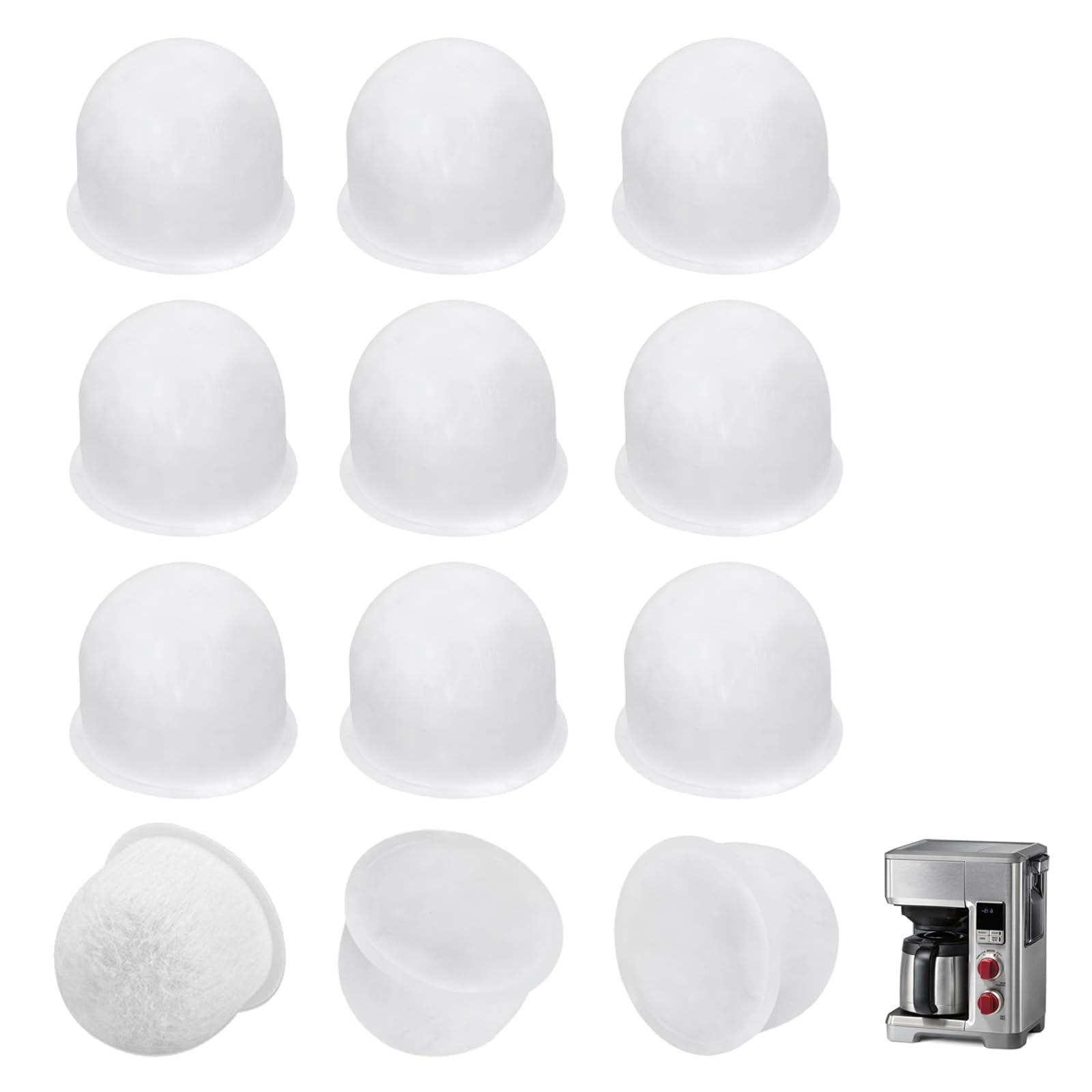 12-Pack Water Filter Pods for Wolf Gourmet Coffee Maker, Replacement Filters Compatible with Wolf Gourmet WGCM100S WGCM110S WGCM120S, Activated Carbon Coffee Filter
