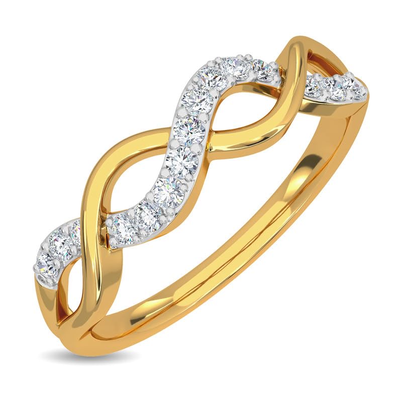 Image of KISNA 14k / 18k Real Gold & Diamond Ring | Diwali, Rakhi Rakshabandhan Gift for Sister /Bhabhi /Women | With Certificate of Authenticity & BIS-Hallmarked Gold Jewellery | Philasha Diamond Ring