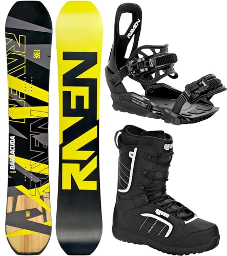 RAVEN Snowboard Set: Snowboard Barracuda Carbon Lime + Bindung s230 Lime + Boots Target (147cm + s230 Lime S/M + Target 40)