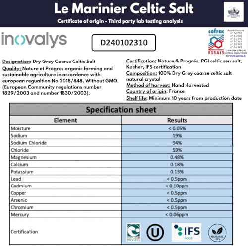 Le Marinier French Sea Salt Dry Grey Coarse, 0.6lb – 8.81oz (250g). Mineral Rich 100% Natural and Unrefined. Perfect for Grinders. Coarse Sea Salt Organic. Hand Harvested Mineral Salt (0.6lb Dry Grey Coarse) - Thumbnail 3