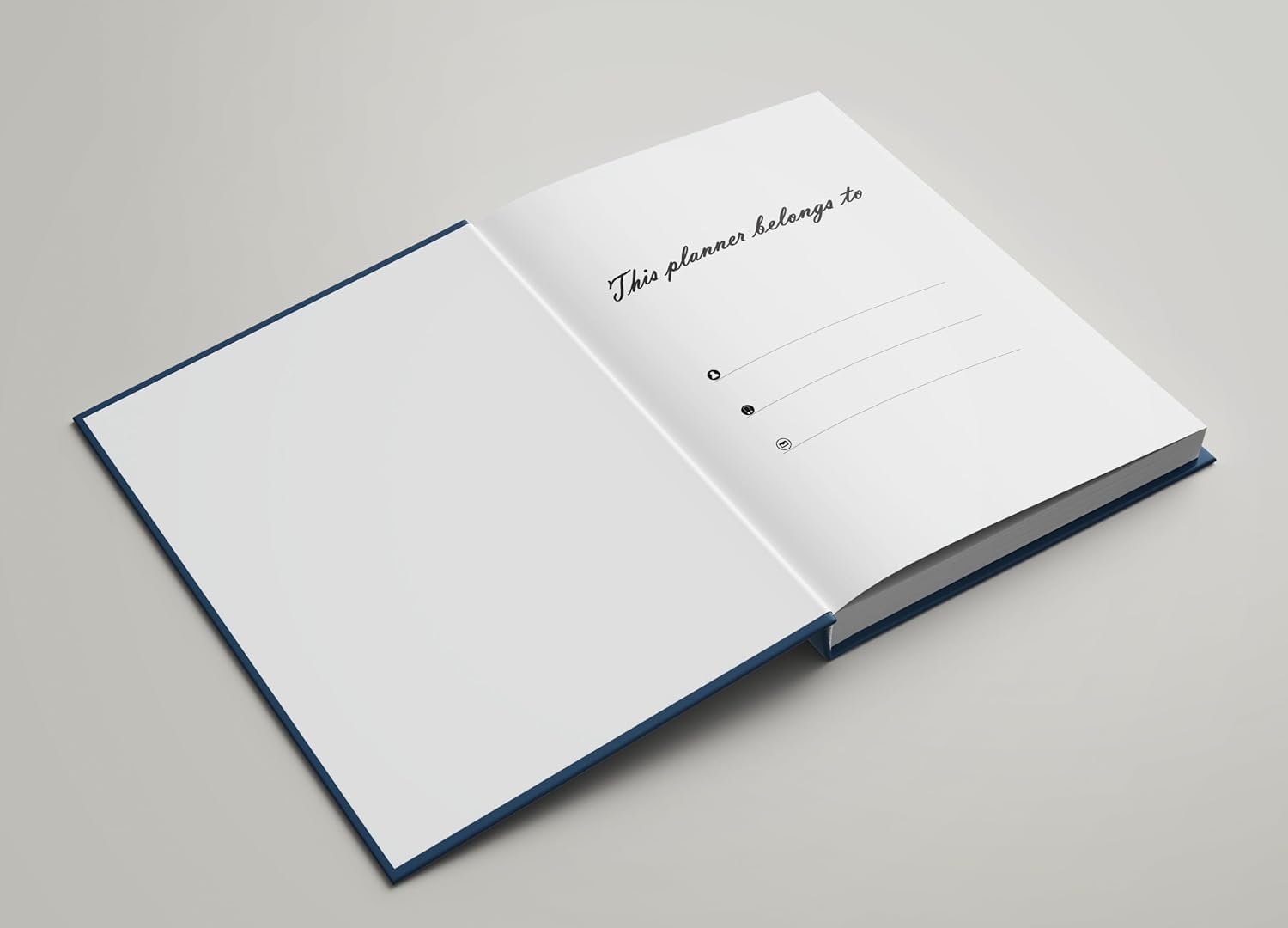 AccuPrints Hard Bound A5 or 5.8 * 8.3 inches Notebook With Elastic For Office Personal Use, Journal Diary With 192 Ruled Pages (Navy blue) 2