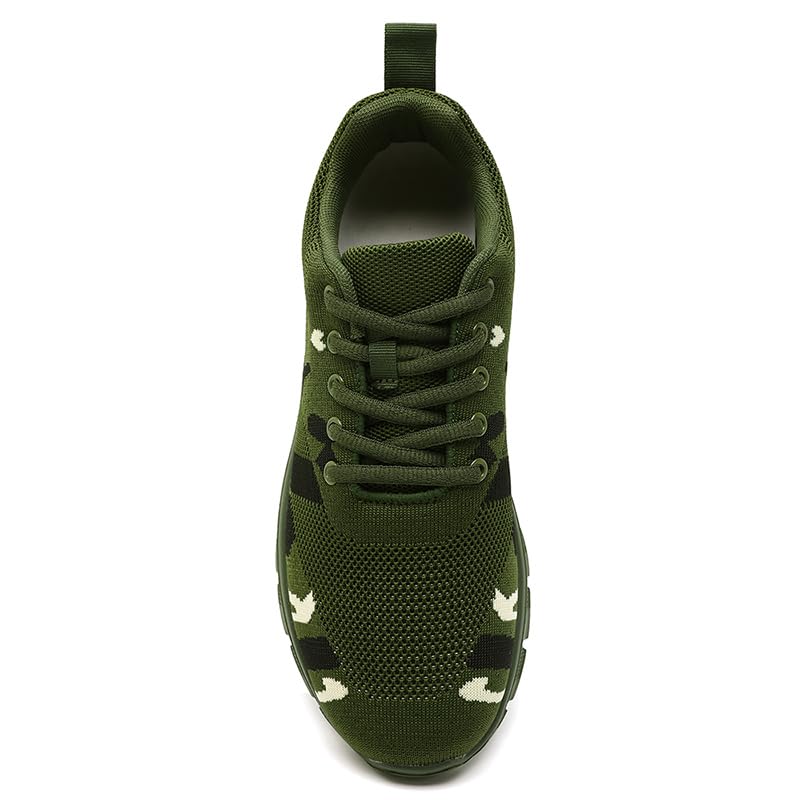 Image of Womens Tennis Shoes Sneakers Walking Running Gym Athletic Slip On Shoes Casual Workout Shoes for Women Lightweight Comfortable Breathable Dark Green US Size 7.5