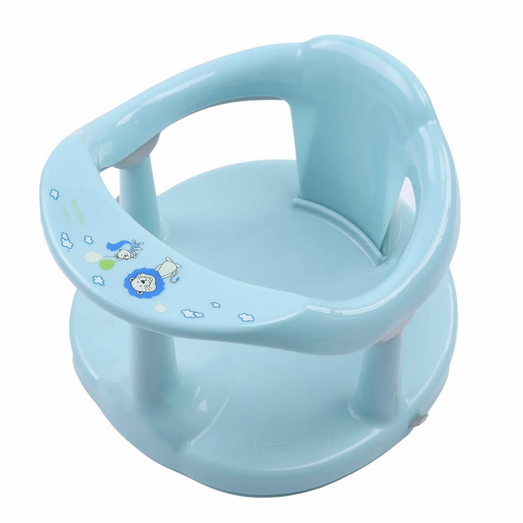 Asiento de Baño para Bebé | Sujeción con Ventosas Antideslizantes | Silla de Baño Ergonómica y Segura para Bebés | Ideal para Bebés Mayores de 6 Meses, (Azul)