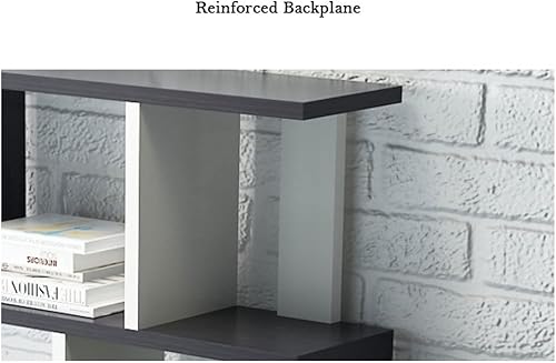 Miniatura 3 de ZAJ Librería de 3 niveles, estantería geométrica de pie en forma de S, moderna estantería decorativa de almacenamiento para el hogar, oficina,