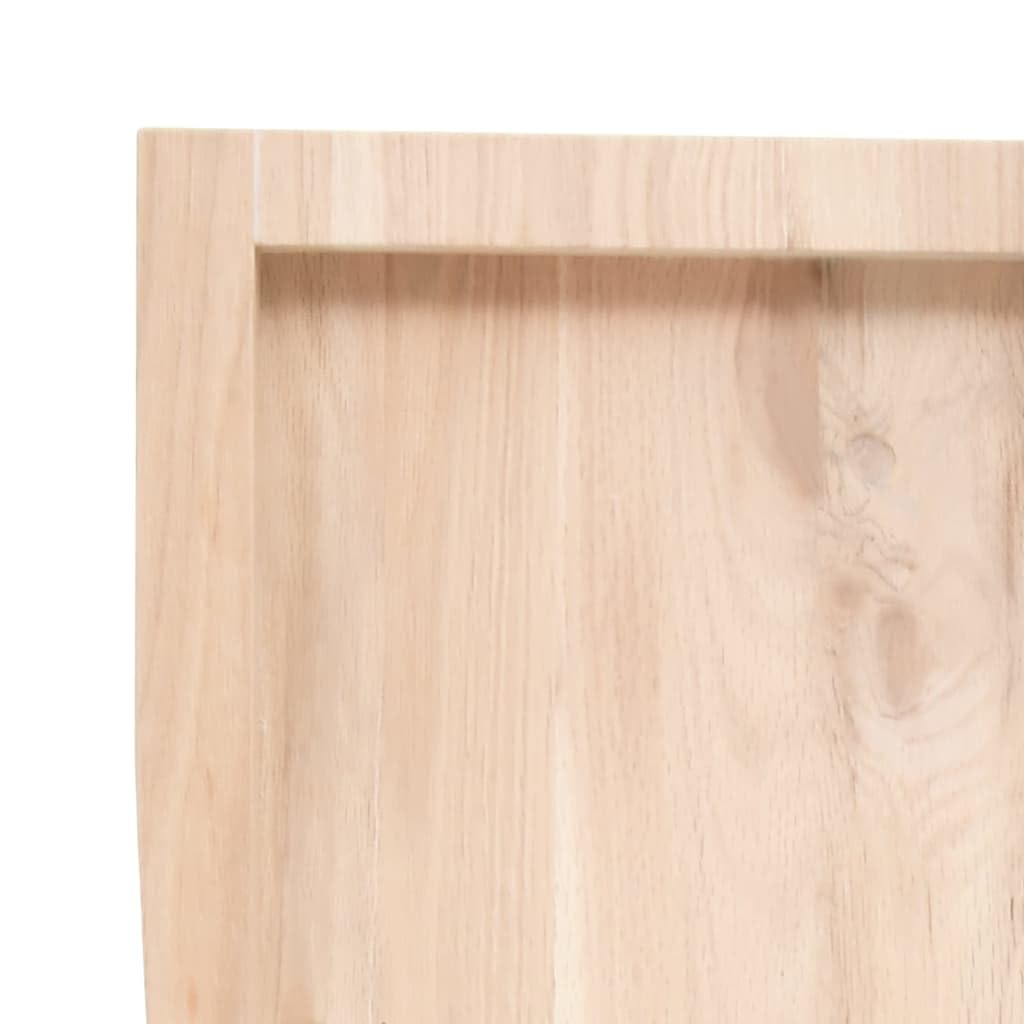 Piano per Tavolo in Rovere Massello Non Trattato 60x40x(2-6) cm con Bordo Vivo - Superficie Naturale per Rinnovo Fai da Te - Legno Solido per Arredamento Casa e Commerciale