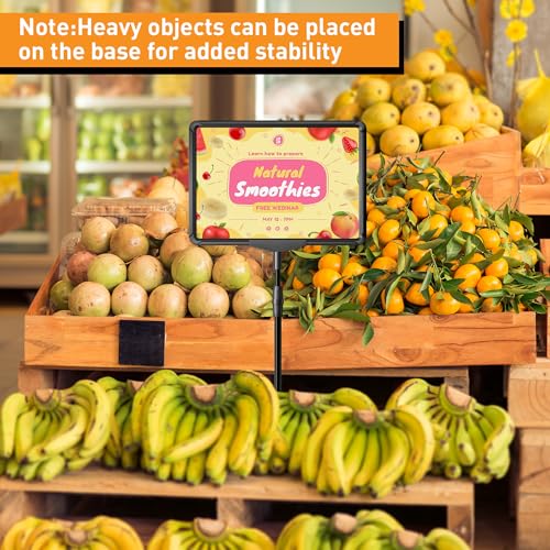 Image of Sign Stand 8.5x11 inch Sign Holder Floor Standing Sign Holder Stand - Poster Holder Sign Stands for Display Table Advertising Menu - Table Top Sign Holders Adjustable Signage Stand - 6 Pack