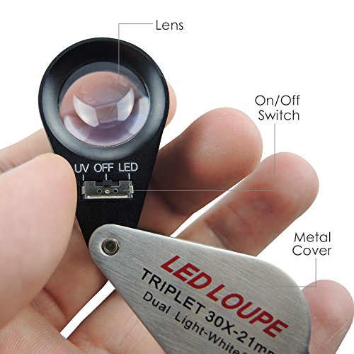 Juwelierlupe Gain Express 30X mit Licht und Etui