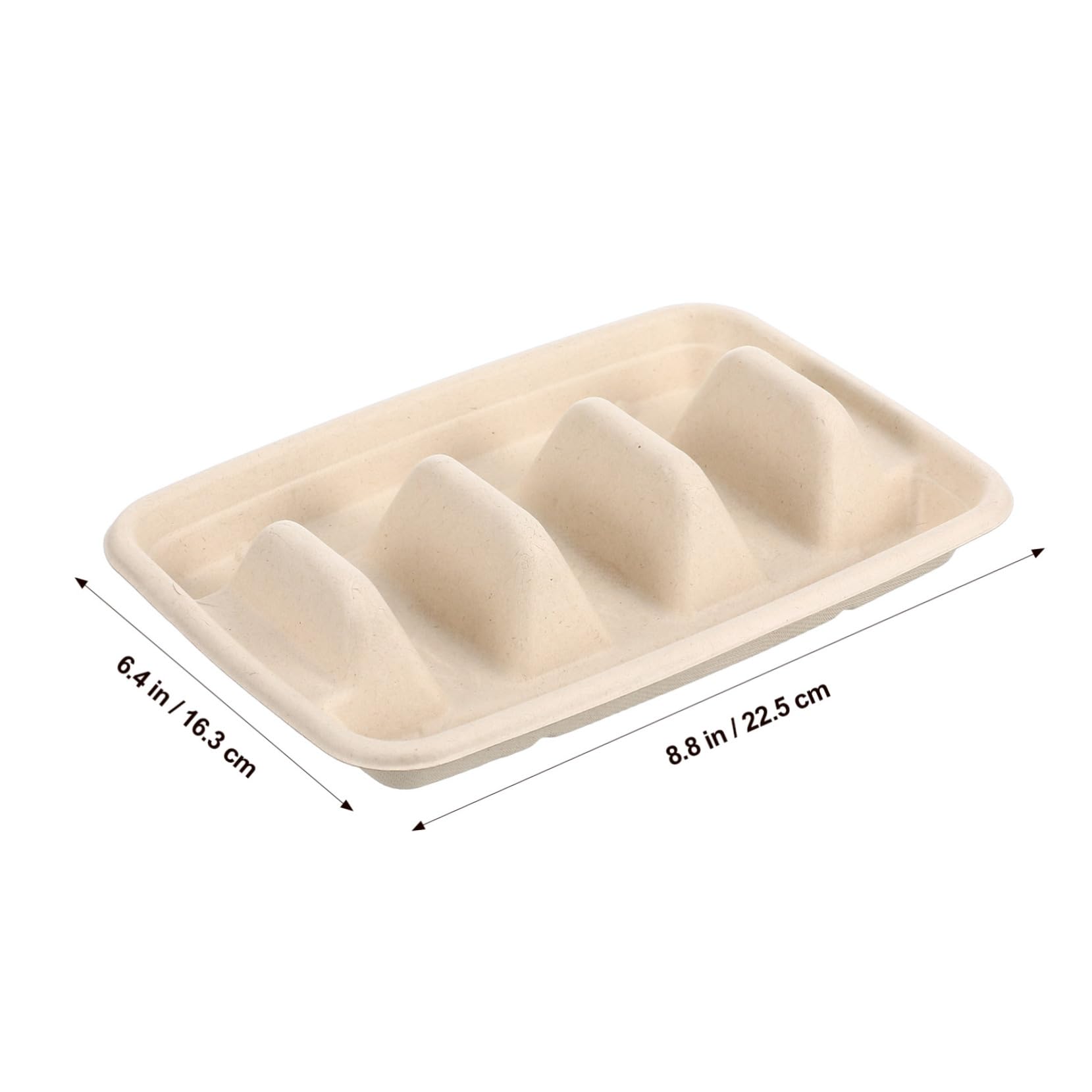 SOLUSTRE 50pcs Divided Taco Trays Portable Taco Plates Sturdy Holders Containers Versatile Snack Serving for Parties