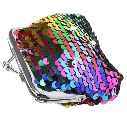 Reversible Sequin Coin Purse Mini Handbag for Dolls Party Favor Accessory Colorful Change Wallet for Stylish Present for Creative Playtime