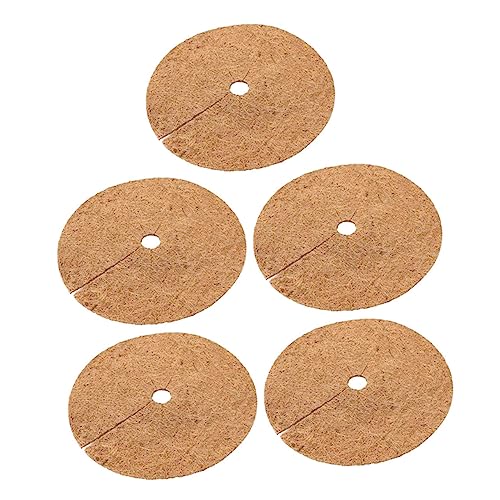 lurrose 5個 ココヤシ製 丸型植木鉢マット 通気性良好 水保持 植物カバー保護パッド ガーデン バルコニー用