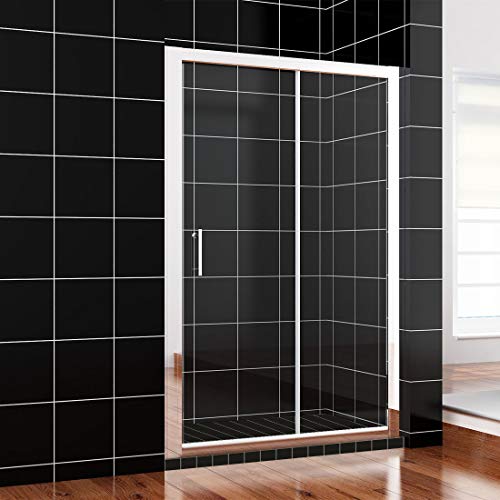 Preisvergleich Produktbild SONNI 100x185cm Schiebetür Dusche Klarglas Duschwand