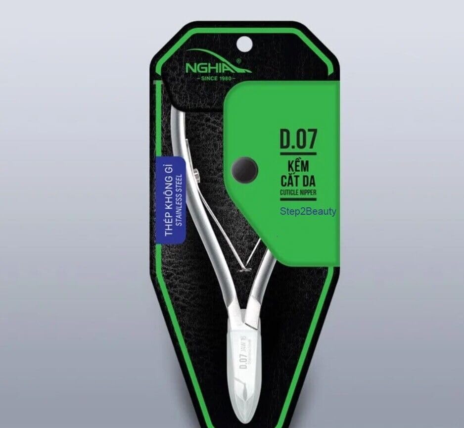 GenericNghia Professional Stainless Steel Cuticle Nipper C-07 (D-07) Jaw 16 Cuticle Cutter Trimmer Manicure Tools Perfect Nail Care Tool at Home Spa Saloon