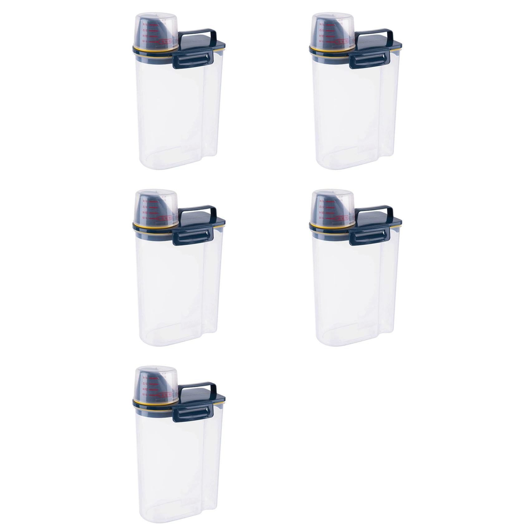Hndhbfgrt 5X Rice Airtight Storage Container,Cereal Dry Food Powder Storage Box Blue