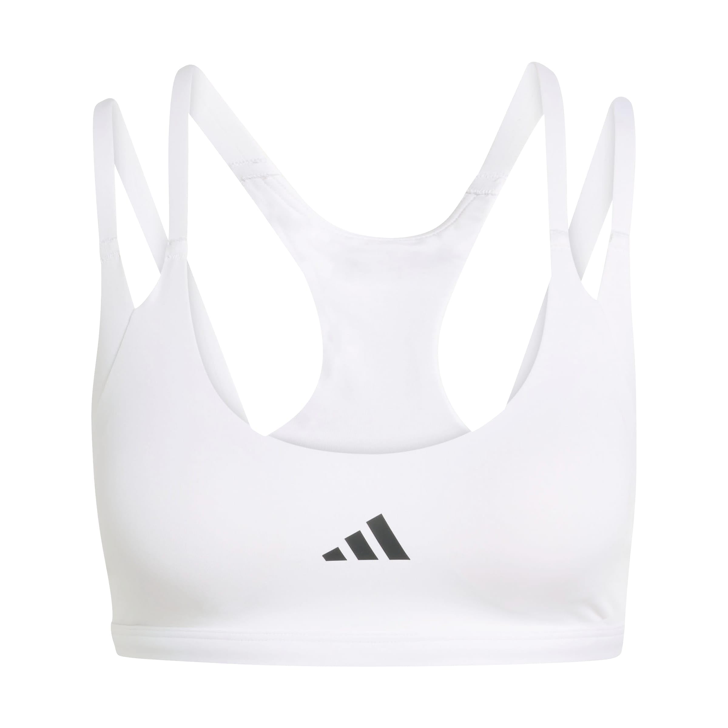 adidas dames Optime Workout Strappy Light Support Bra, white, L