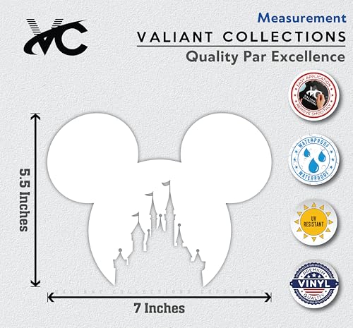Image of - Mickey Mouse Disney Castle Stickers - Vinyl Decal for Car & Van-Indoor & Outdoor use for Long Lasting - Waterproof Quote Stickers for Laptop - VC 468