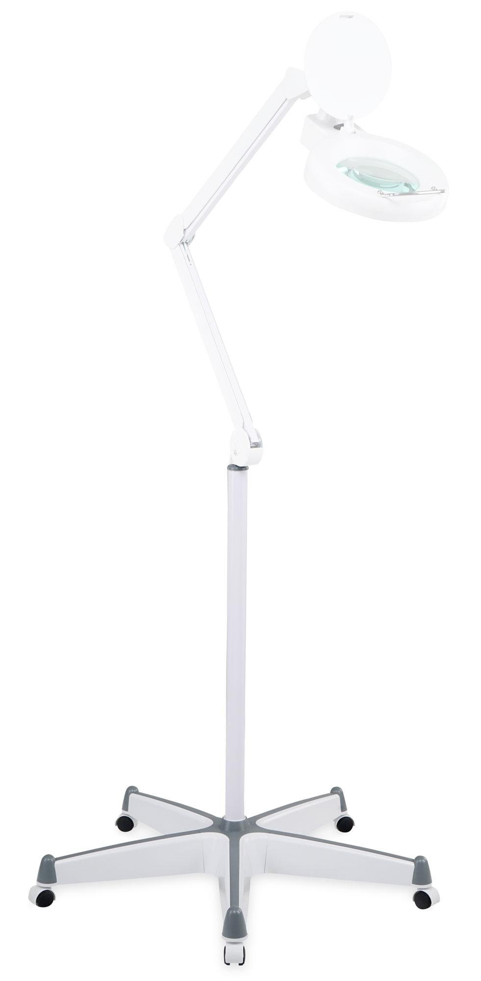 Showlite RS-100W Statívio Con Ruote Per Lampada Con Lente (5 Piedini Con Ruote, Altezza: 70 cm, Diametro Tubo Interno: 1,3 cm) Bianco