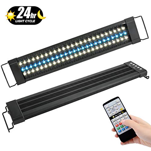 Allnice Aquarium Light 72 LED Fish Tank Light Extendable Brackets for 55-80cm Aquariums
