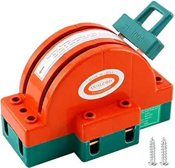 YaeTek 100Amp 2 Pole Disconnect Knife Switch Dual power Copper Power Disconnector Switch Semicircular Breaker Backup Circuit Generator (2P 100A)