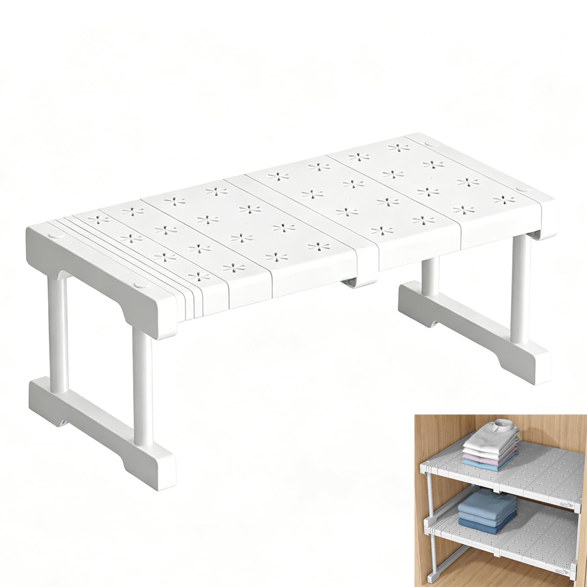 Expandable Closet Shelf Divider Heavy Duty Cupboard Storage Organiser Rack