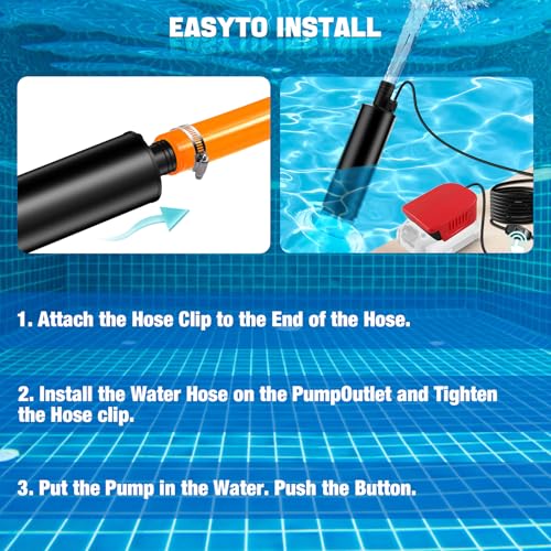 Image of Cordless Submersible Liquid Pump for Craftsman 20V V20 Battery, 120W 12V Portable Transfer Tool, Oil Suction & Pool Cover Sump Pump with 16ft Cord