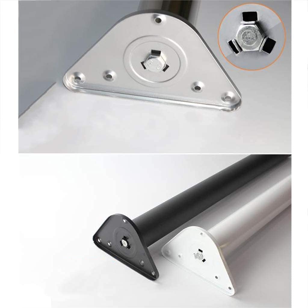 Gambe per mobili regolabili in acciaio inox, 2 pezzi, gambe per tavolo in metallo per piano di lavoro/unità/bar della cucina, gamba di supporto rotonda in nero, altezza 10 cm, design moderno per arre